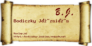 Bodiczky Józsiás névjegykártya