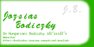 jozsias bodiczky business card